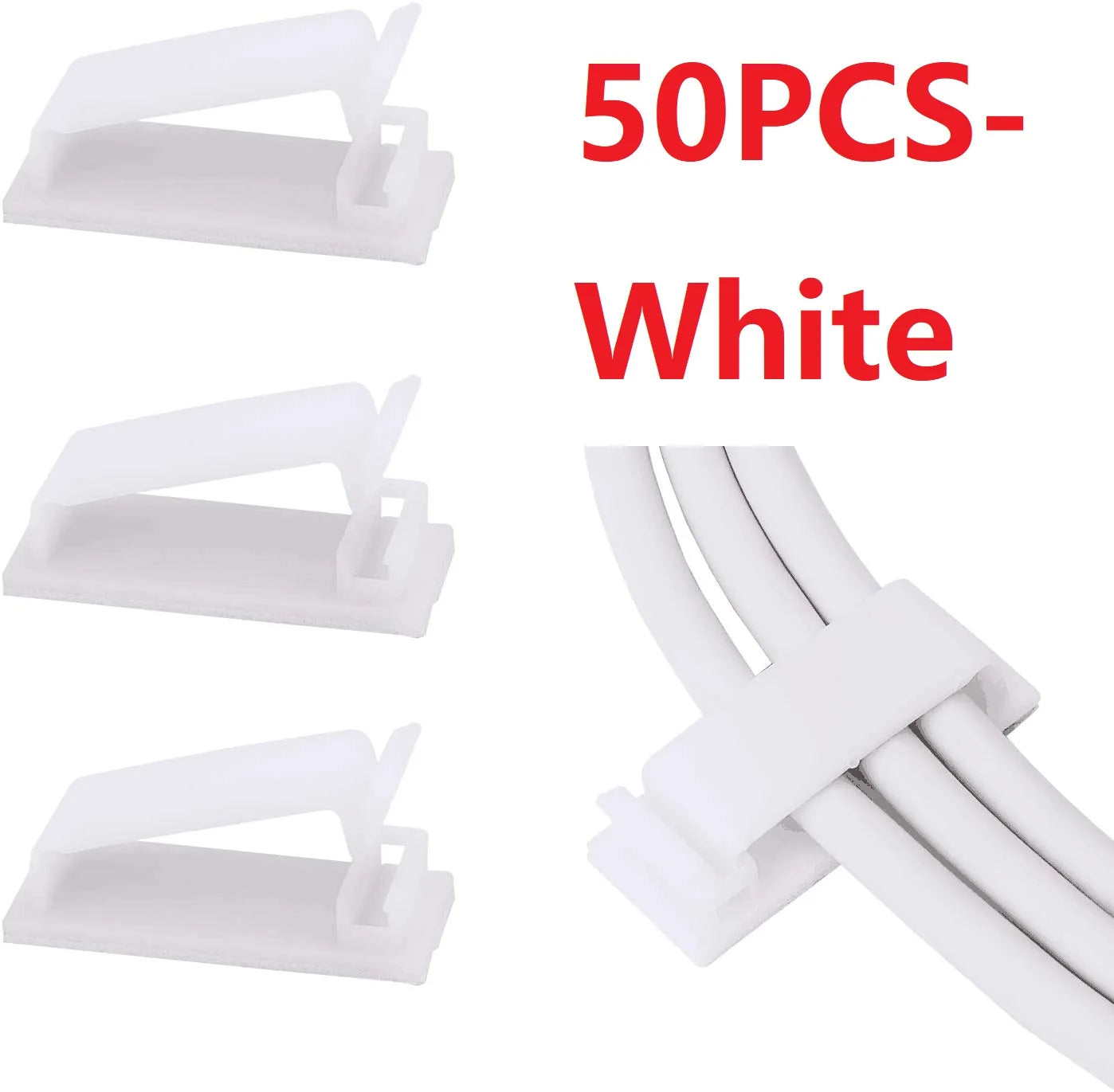 Self Adhesive Cable Management Clips Cable Organizers Wire Clips Cord Holder for TV PC Ethernet Cable under Desk Home Office